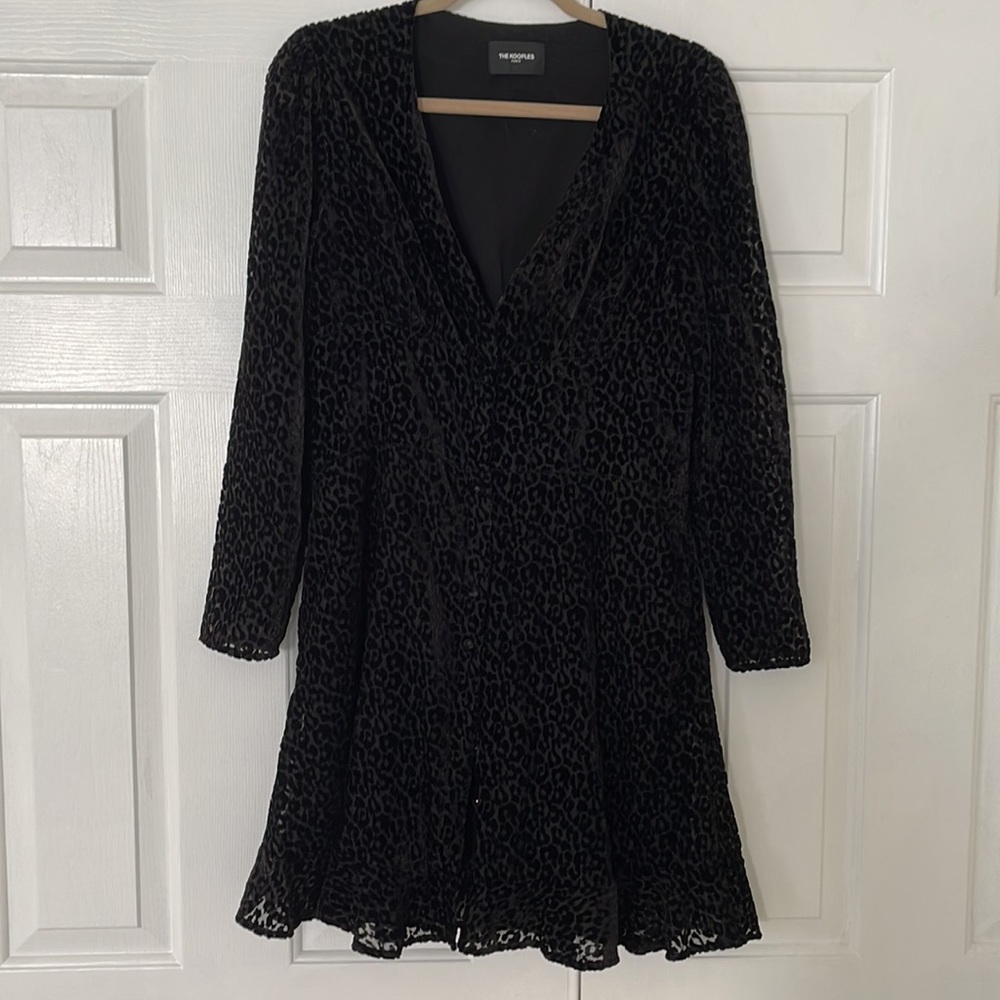 The Kooples Flocked Leo Mini Dress